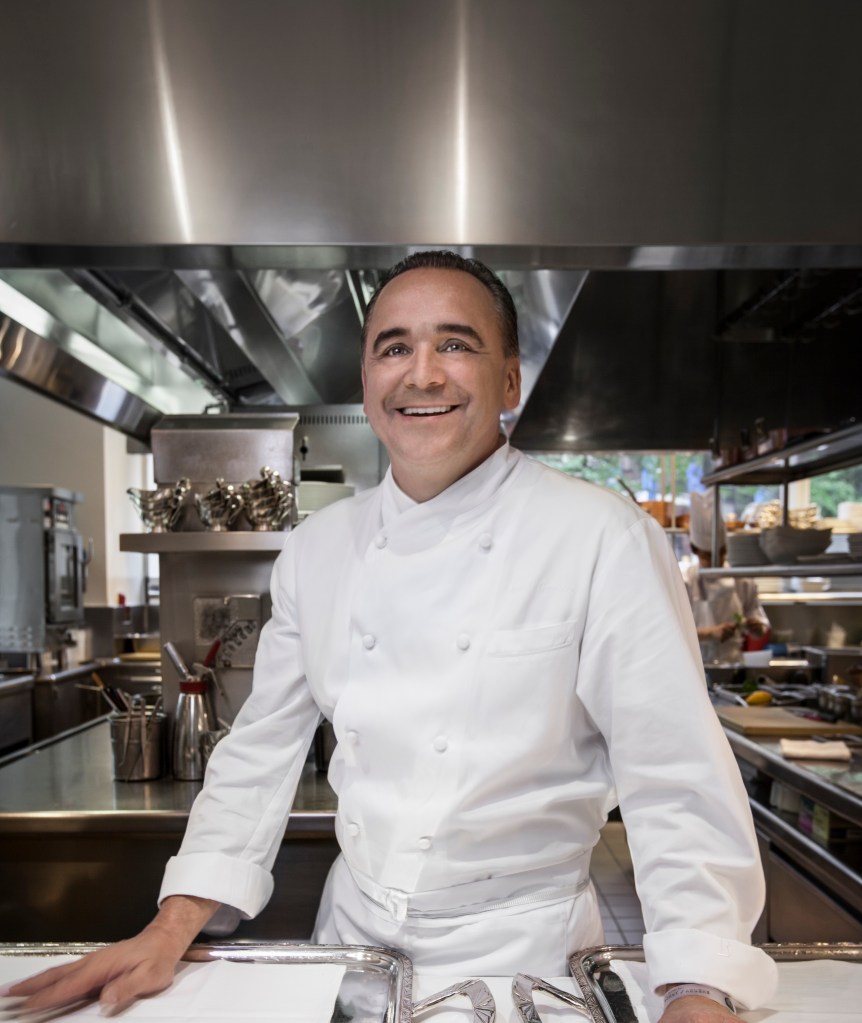 Executive Chef Jean-Georges Vongerichten in the kitchen of his NYC restaurant